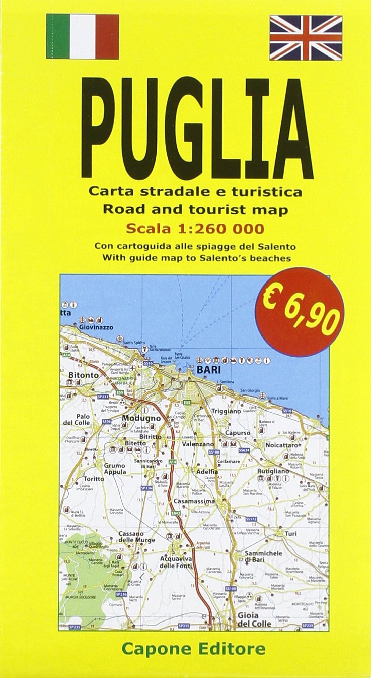 Puglia. Carta stradale e guida turistica. Con cartoguida alle spiagge del Salento 1:260.000. Ediz. italiana e inglese book