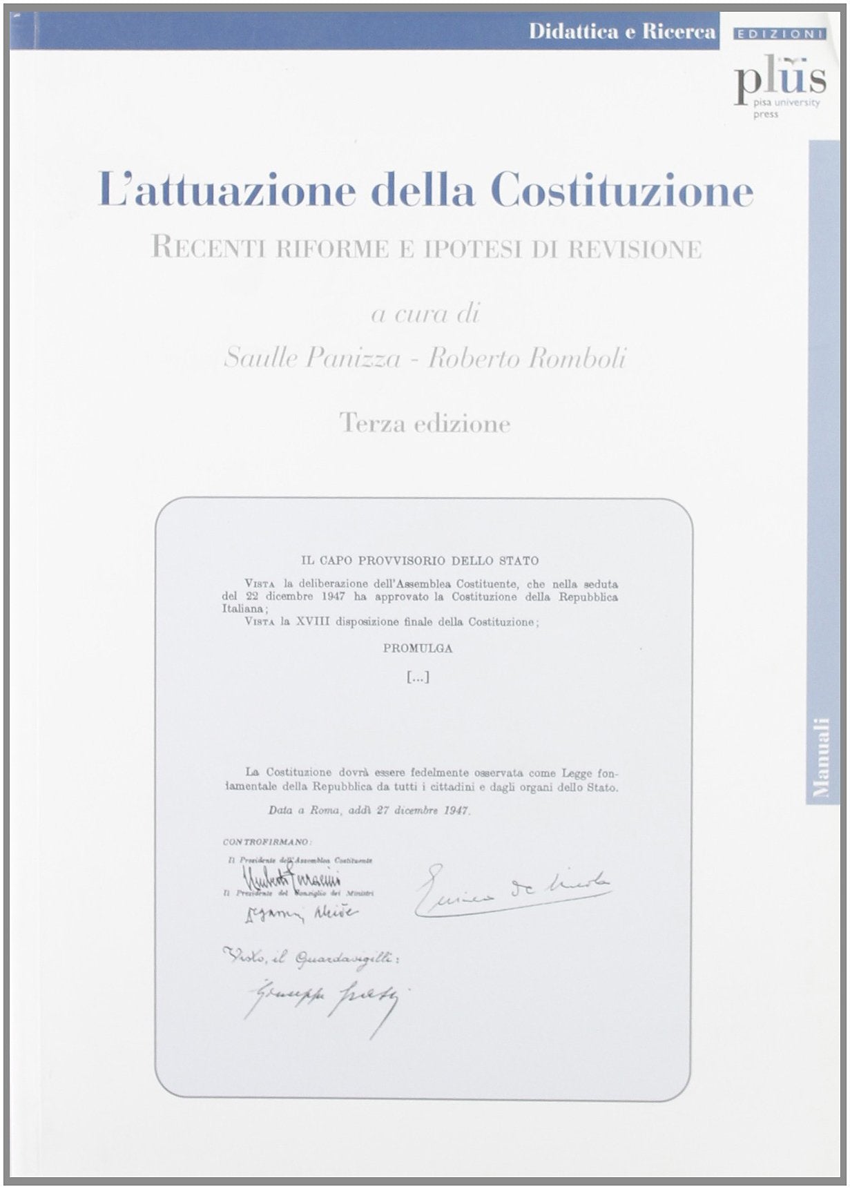 L'attuazione della Costituzione. Recenti riforme e ipotesi di revisione book