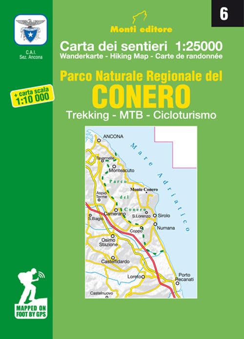 Parco naturale regionale del Conero. Trekking, MTB, cicloturismo. Carta dei sentieri n. 6 1:25.000 e carta dei sentieri 1:10.000 Leisure, Home & Garden