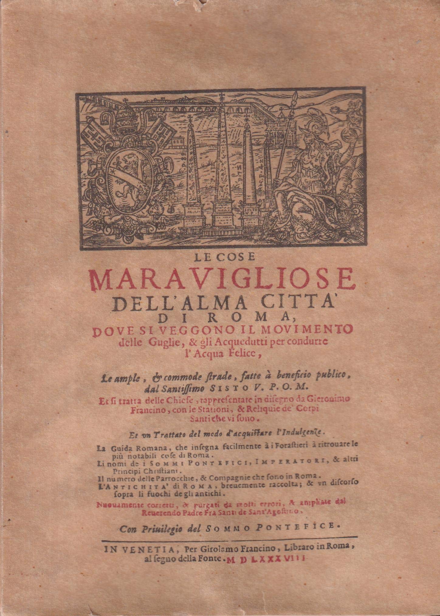 Le Cose Meravigliose Dell'alma Cittã€ Di Roma Nell'edizione Di Girolamo Franzini Politics & History
