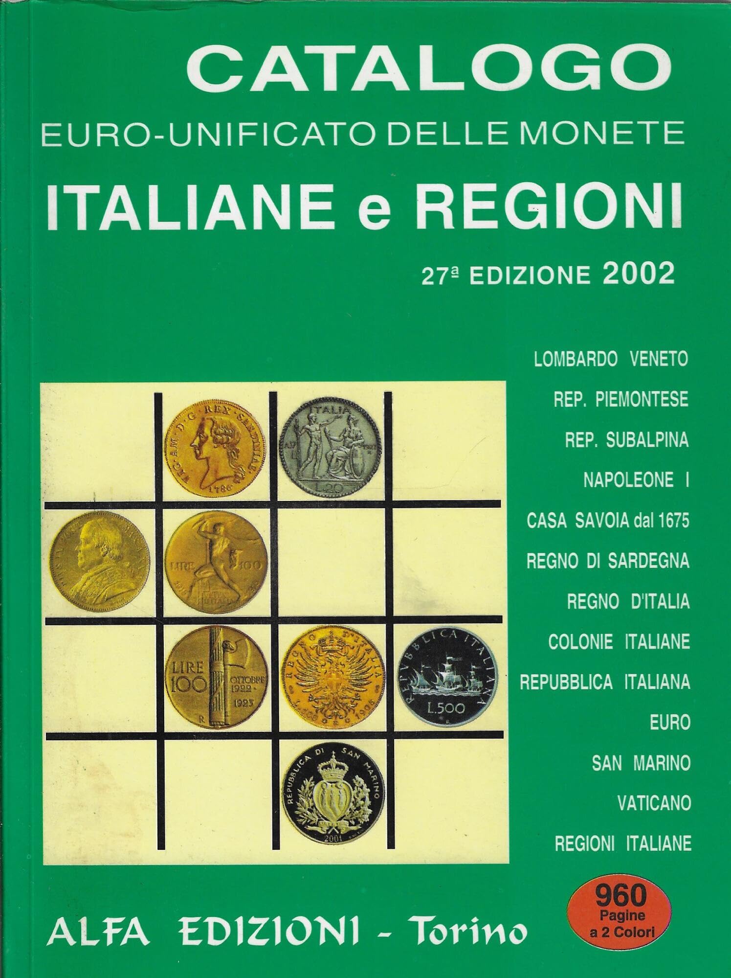 Catalogo euro-unificato delle monete italiane e regioni book