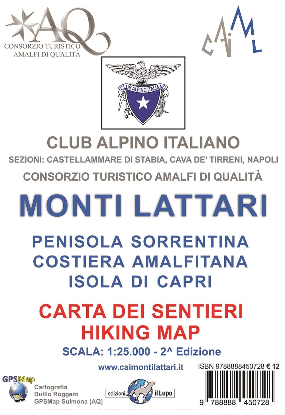 Monti Lattari. Penisola sorrentina. Costiera amalfitana. Isola di Capri. Carta dei sentieri scala 1:25000 Leisure, Home & Garden