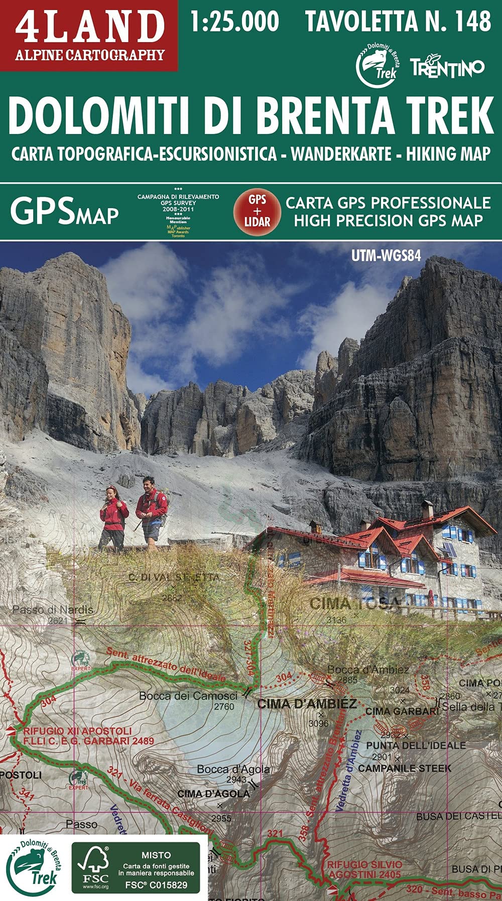 Dolomiti di Brenta trek. Carta topografica-escursionistica. Ediz. italiana, inglese e tedesca Leisure, Home & Garden