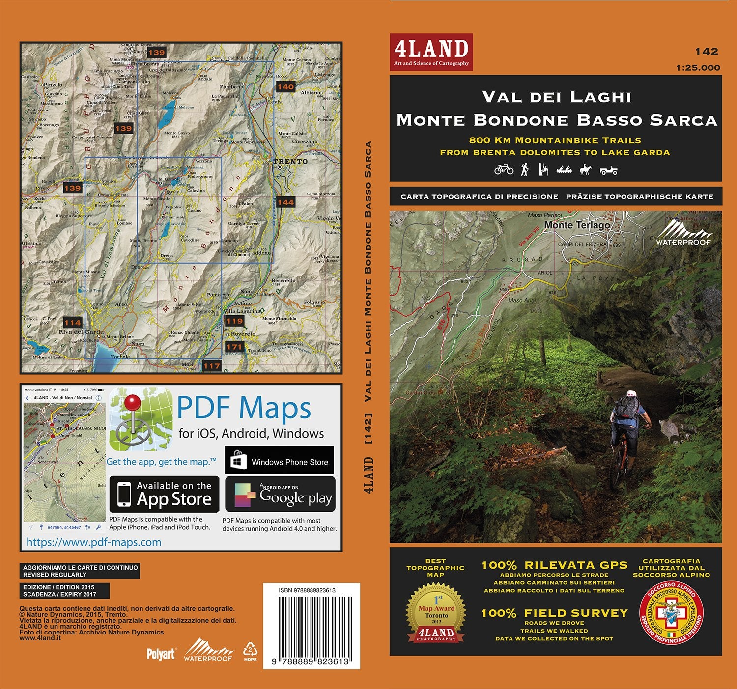 Val dei Laghi - Monte Bondone Basso Sarca 1 : 25 000 Leisure, Home & Garden