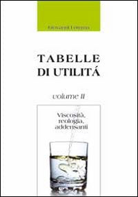 Viscosità, reologia, addensanti. Tabelle di utilità Books