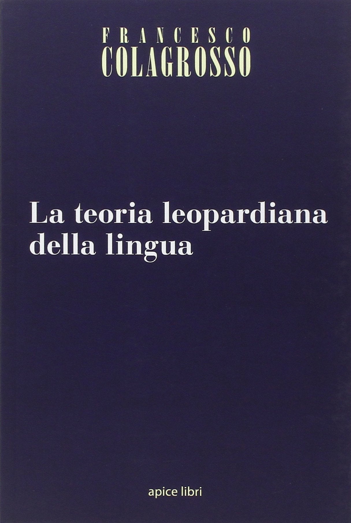 La teoria leopardiana della lingua book