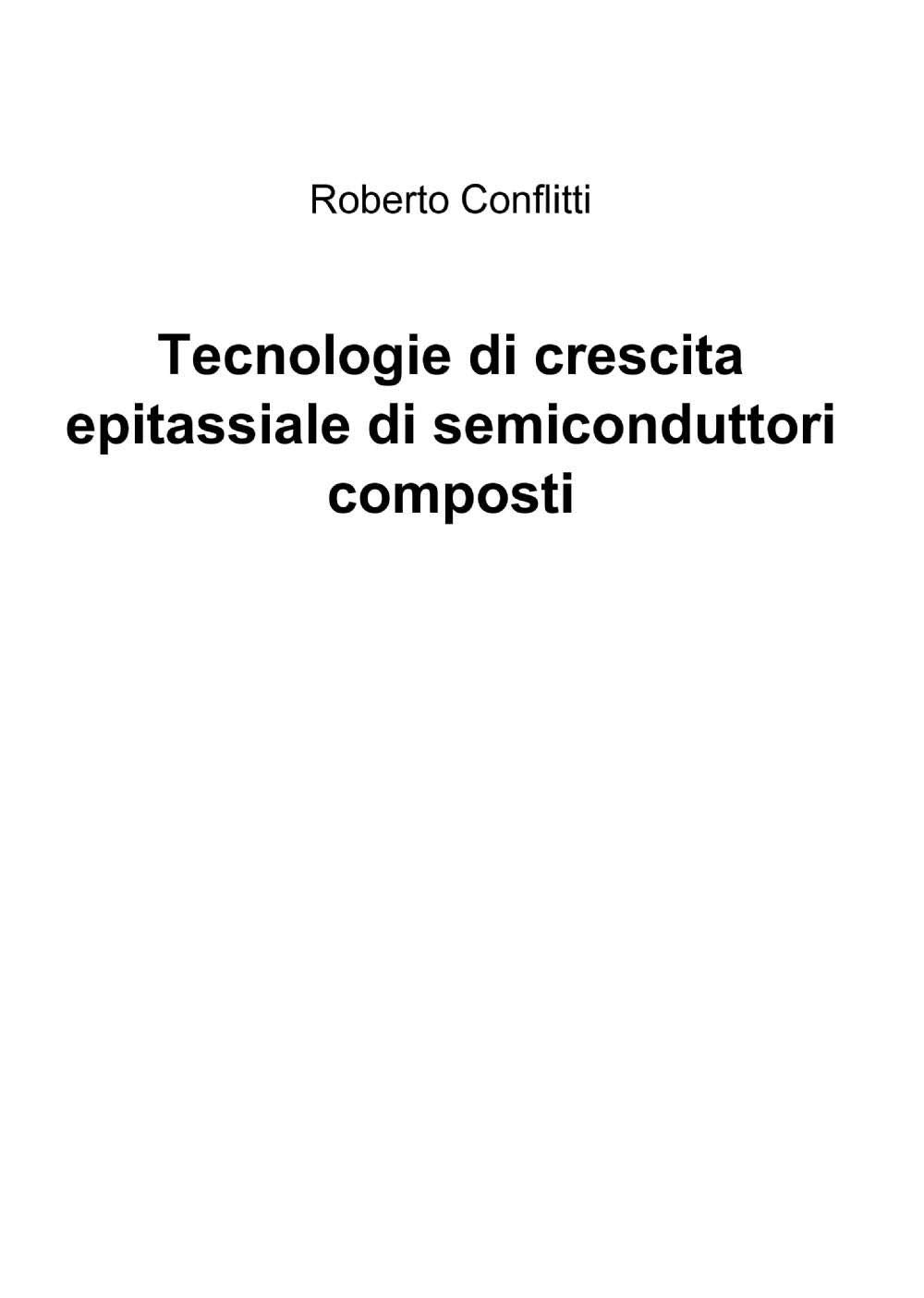Tecnologie Di Crescita Epitassiale Di Semiconduttori Composti Natural Sciences