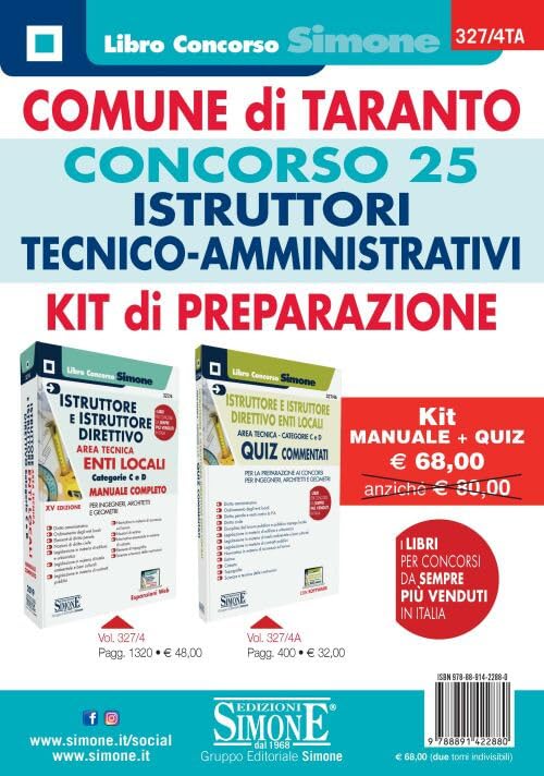 Comune di Taranto. Concorso 25 istruttori tecnici-amministrativi. Kit di preparazione. Manuale + quiz (Concorsi e abilitazioni) Law
