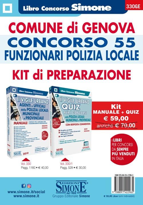 Comune di Genova. Concorso 55 funzionari polizia locale. Kit di preparazione. Manuale + Quiz. Con software di simulazione (Il libro concorso) Social Sciences