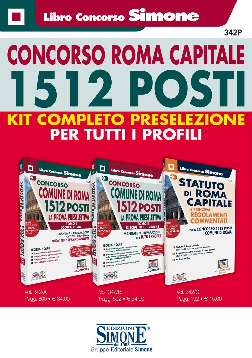 Concorso Roma Capitale. 1512 posti. Kit completo preselezione per tutti i profili book