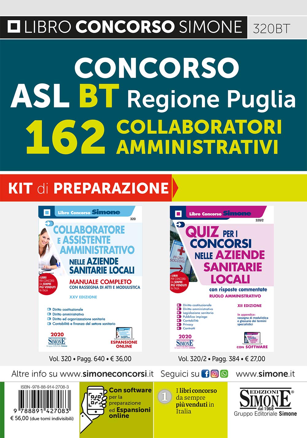 Concorso ASL BT Regione Puglia 162 collaboratori amministrativi. Kit di preparazione. Manuale completo + Quiz con risposte commentate (Concorsi e abilitazioni) Medicine
