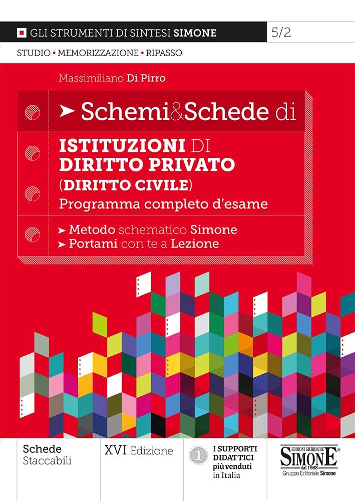 Schemi & schede di istituzioni di diritto privato (diritto civile). Programma completo d'esame Law
