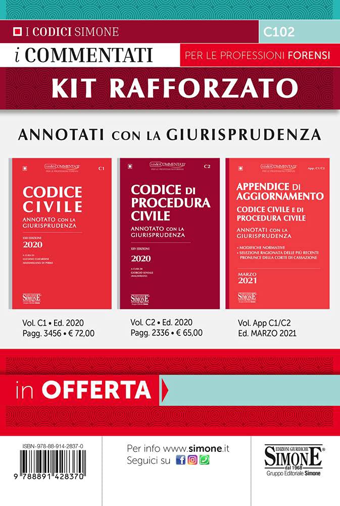 Kit orale rafforzato: Codice civile-Codice di procedura civile-Appendice di Aggiornamento. Marzo 2021. Annotati con la Giurisprudenza (I codici commentati) Law