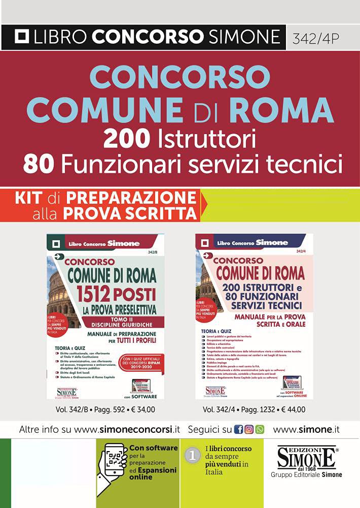 Comune di Roma 200 Istruttori 80 Funzionari Servizi Tecnici. Kit di preparazione alla prova scritta. Manuali di teoria e Quiz. Con espansione online. ... di simulazione (Concorsi e abilitazioni) Business, Finance & Career