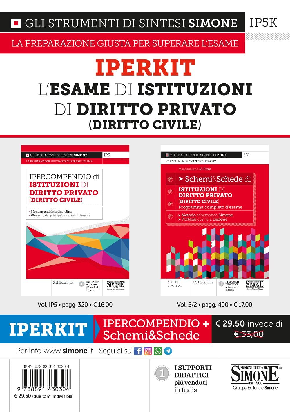 Iperkit l'esame di Istituzioni di Diritto Privato (Diritto Civile): Ipercompendio di istituzioni di diritto privato (diritto civile)-Schemi & schede ... (diritto civile). Programma completo d'esame Law