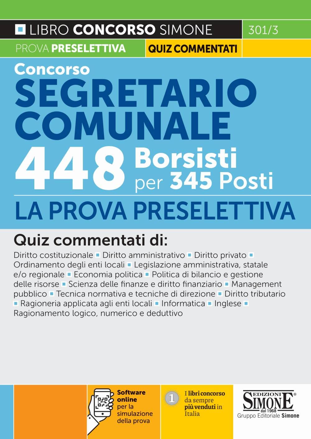 Concorso Segretario Comunale 448 Borsisti per 345 posti - Prova preselettiva book
