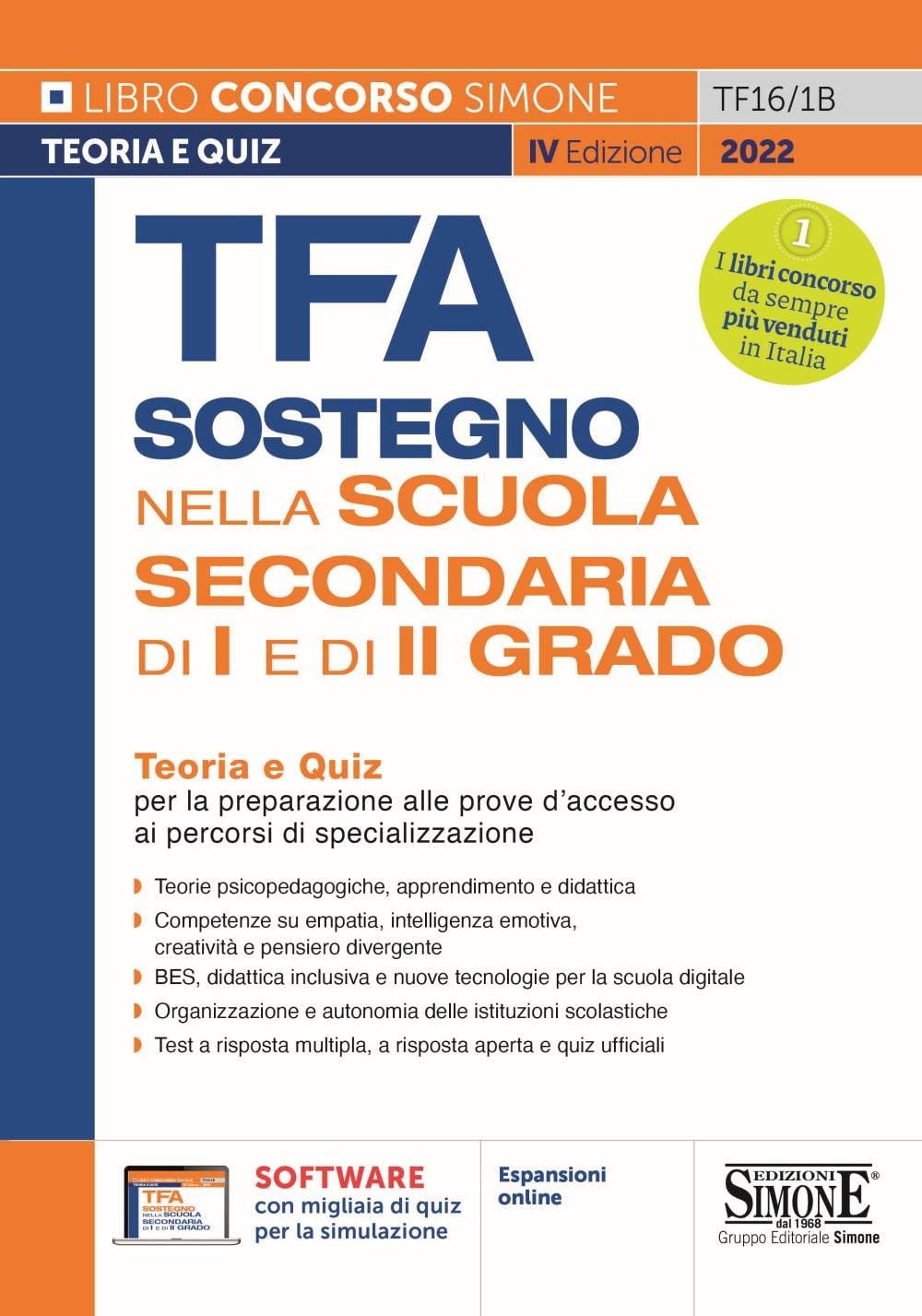 TFA Sostegno nella Scuola Secondaria di I e II grado - Teoria e Quiz per la preparazione alle prove d'accesso ai percorsi di specializzazione (Concorsi nella scuola) Education & Training