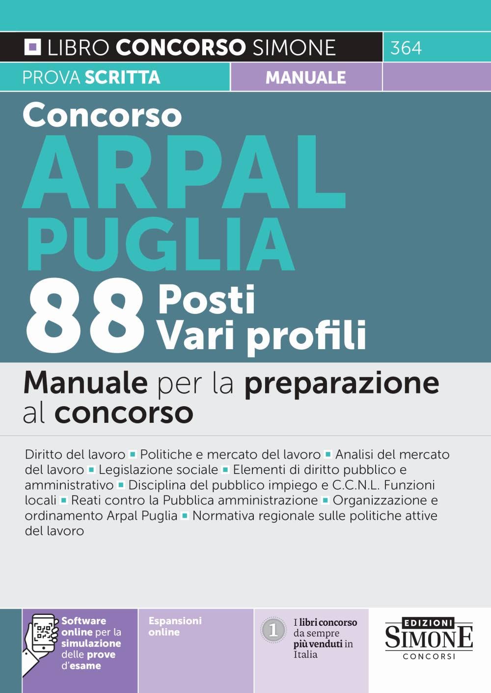 Concorso ARPAL Puglia 88 posti vari profili - Manuale per la preparazione al concorso book