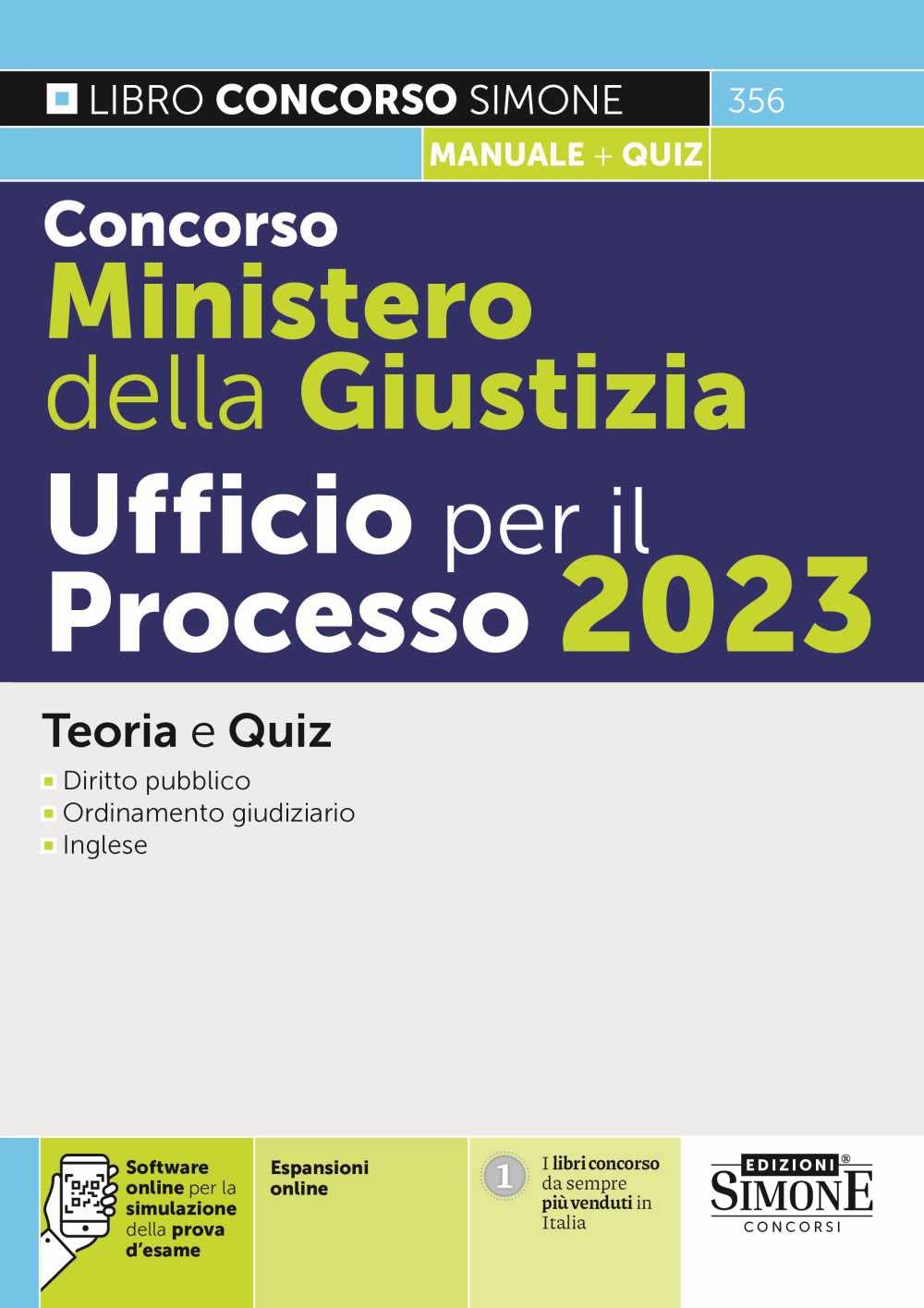 Concorso Ministero della Giustizia Ufficio per il Processo 2023 - Teoria e Quiz book