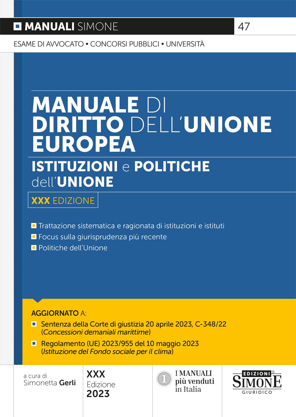 Manuale di Diritto dell'Unione Europea (Manuali) Law