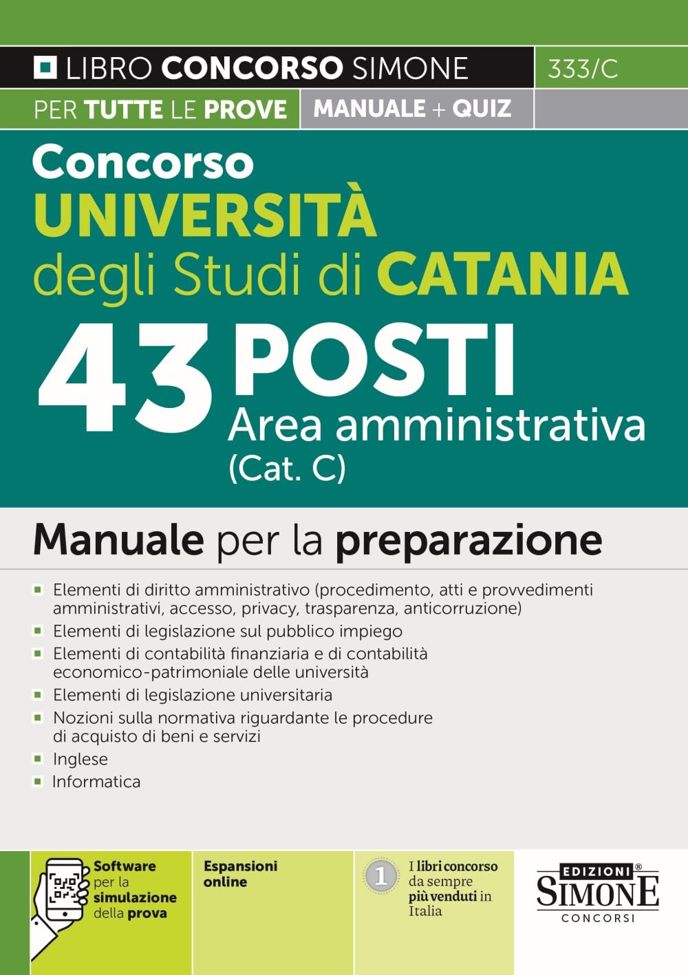 Concorso Università degli Studi di Catania 43 Posti Area Amministrativa (Cat. C) - Manuale per la preparazione book