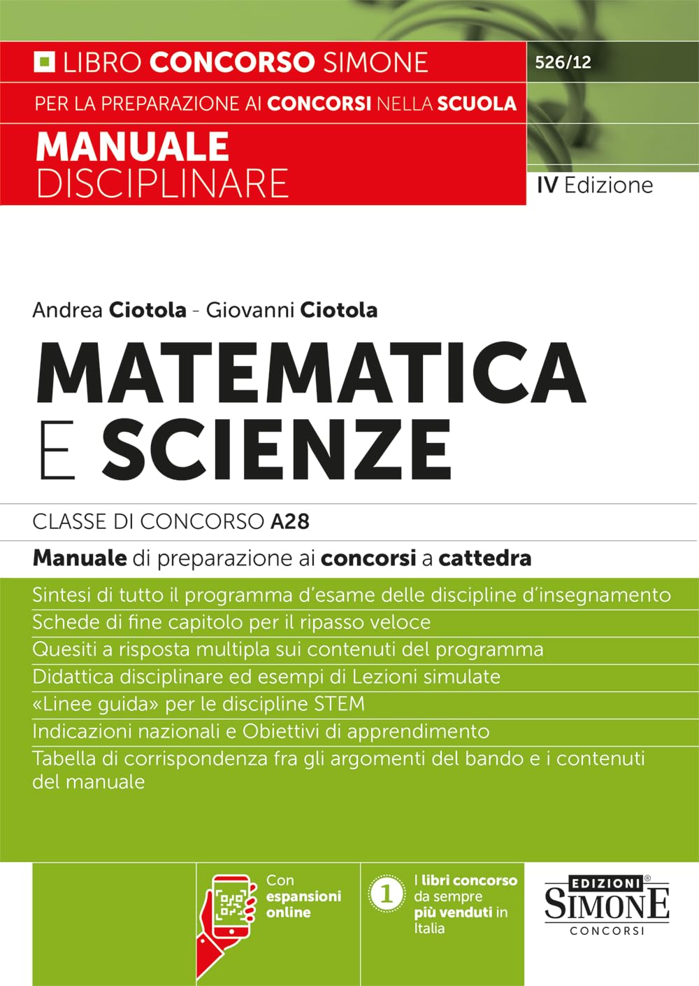 Matematica e scienze. Classe di concorso A28. Manuale di preparazione ai concorsi a cattedra. Con espansioni online book