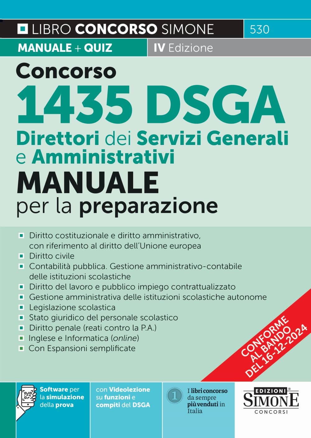 Concorso 1435 DSGA Direttore dei Servizi Generali e Amministrativi. Manuale per la preparazione. Diritto costituzionale e diritto amministrativo, con ... di simulazione (Concorsi e abilitazioni) Education & Training
