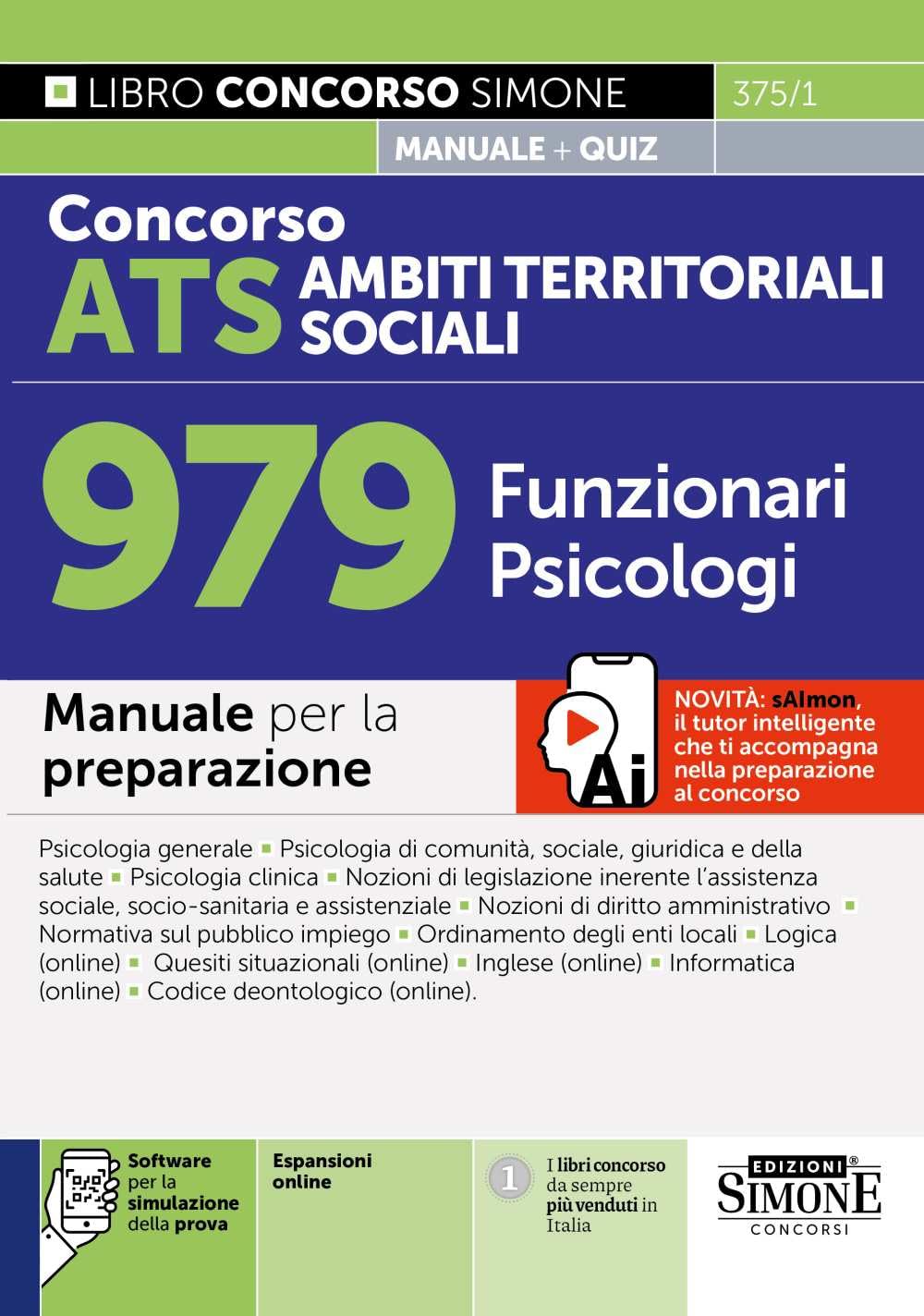 Concorso ATS Ambiti Territoriali Sociali 979 Funzionari Psicologi – Manuale (Concorsi e abilitazioni) Business, Finance & Career