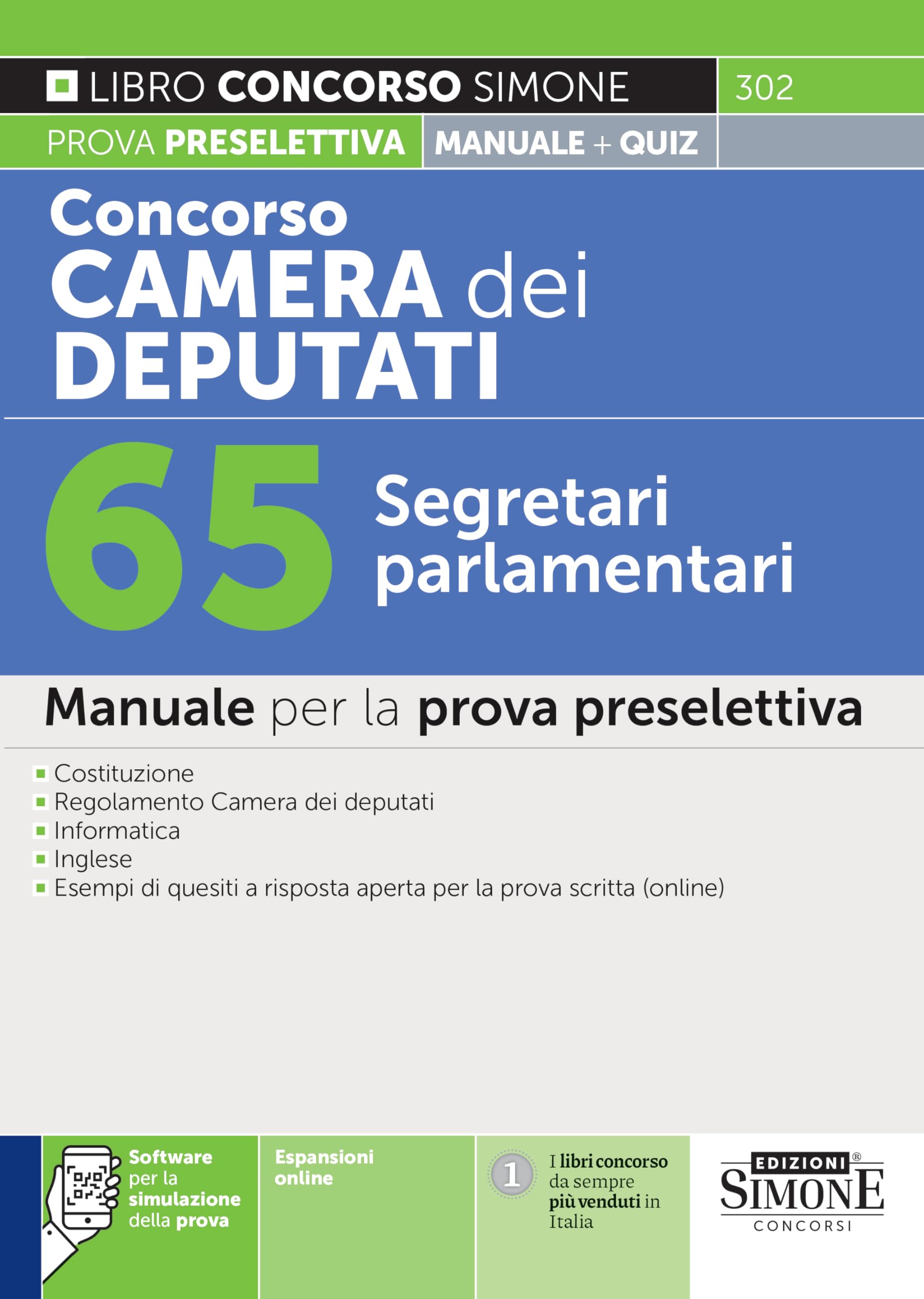 Concorso Camera dei Deputati - 65 Segretari parlamentari - Manuale per la prova preselettiva book