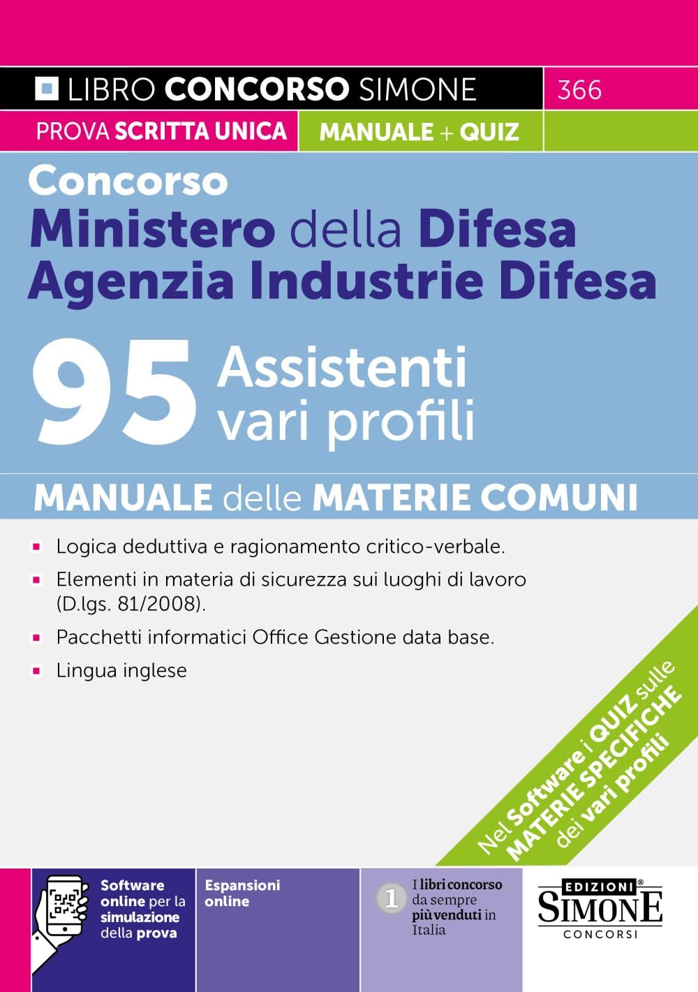 Concorso Ministero della Difesa - Agenzia Industrie Difesa - 95 Assistenti vari profili - Manuale delle Materie Comuni (Concorsi e abilitazioni) Business, Finance & Career