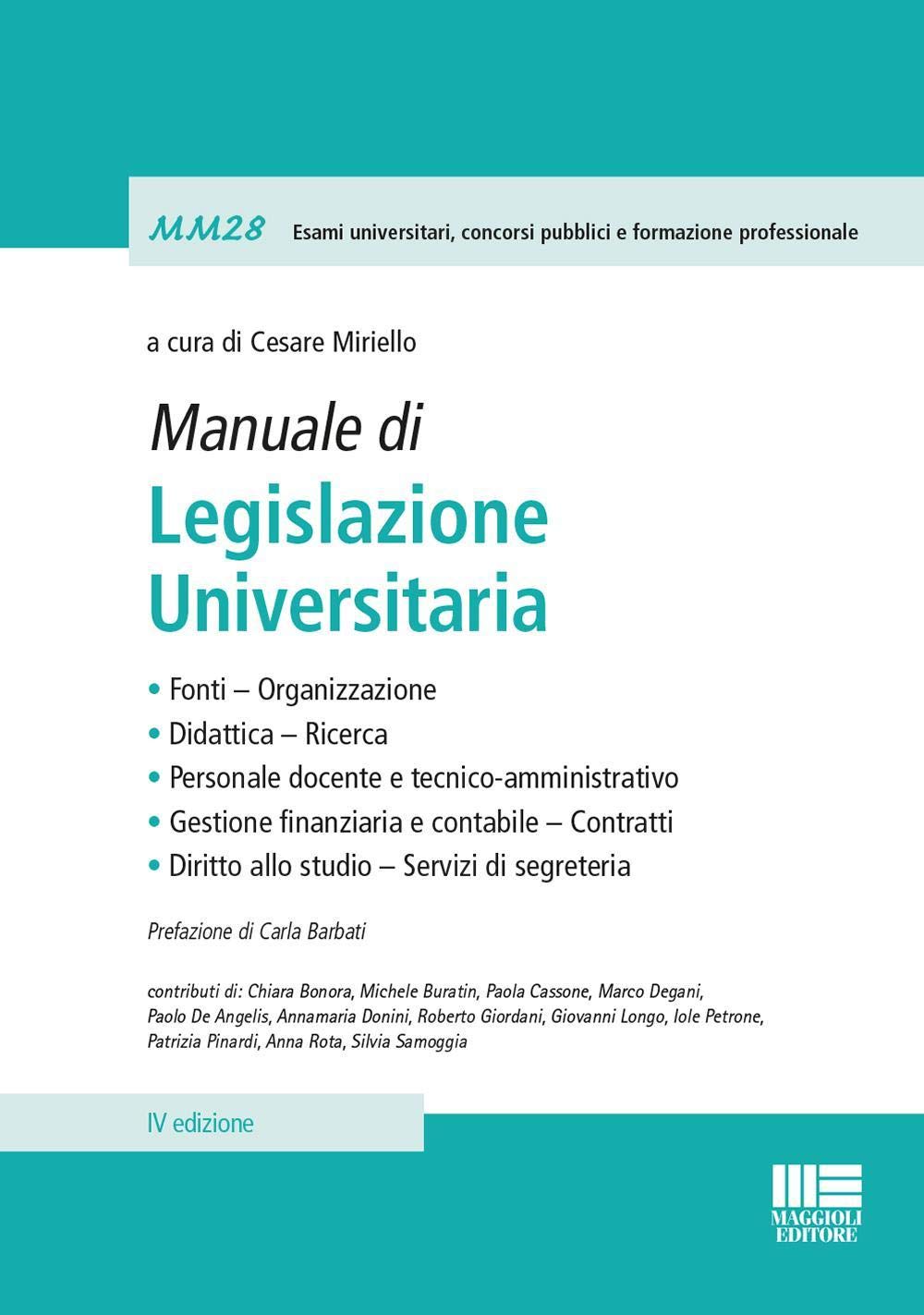 Manuale di legislazione universitaria book