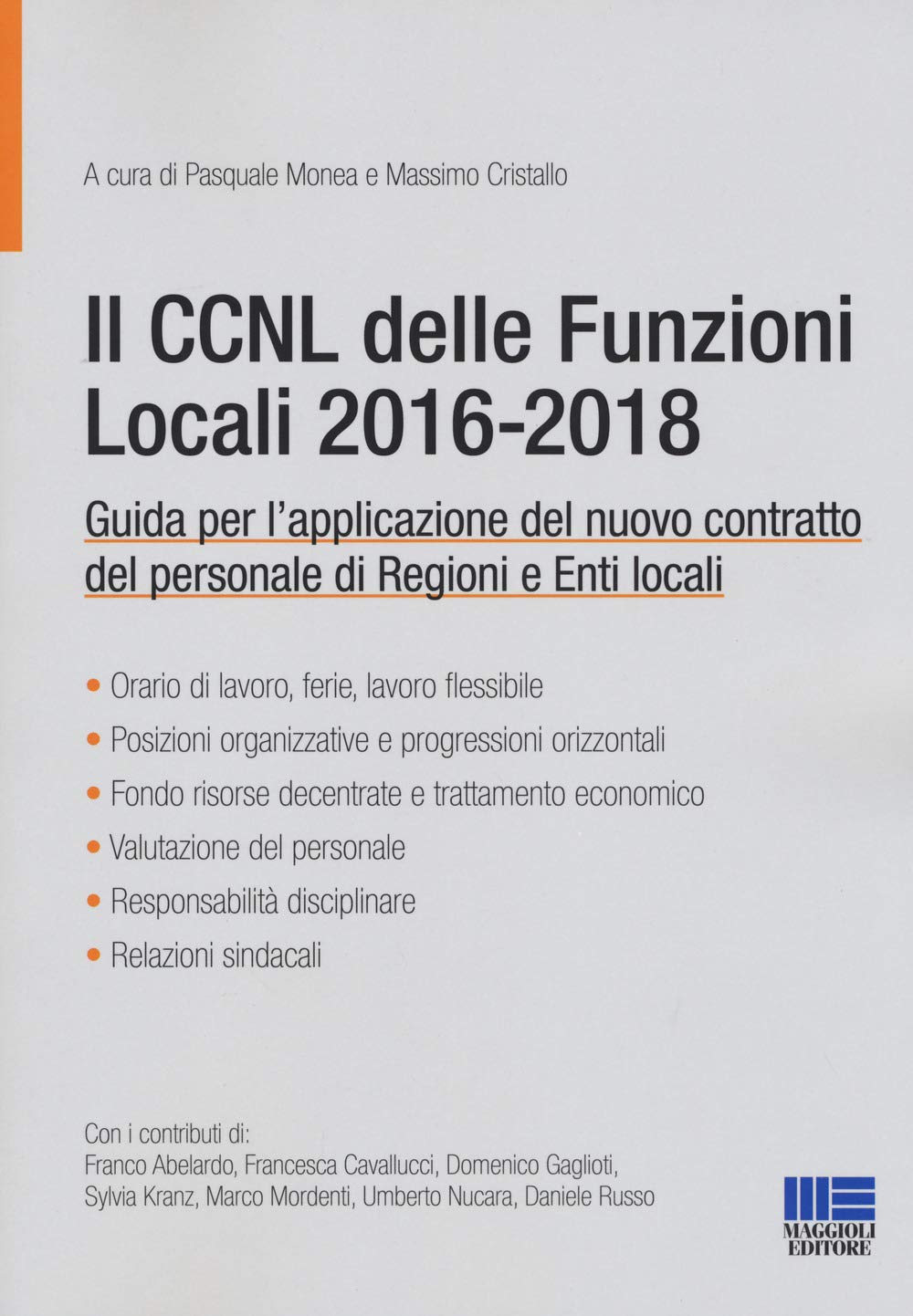 Il CCNL delle funzioni locali 2016-2018 (Progetto ente locale) Law