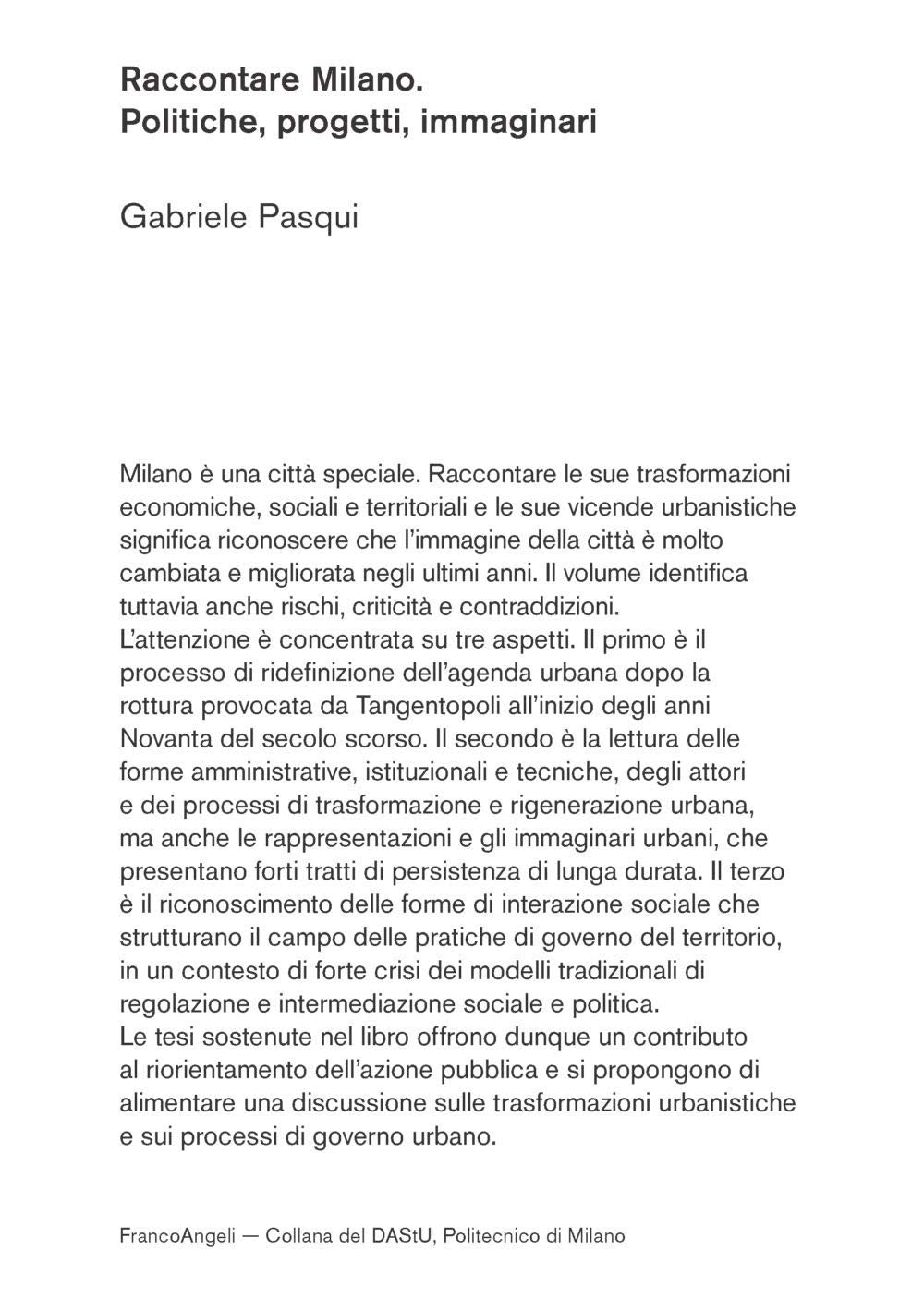Raccontare Milano. Politiche, progetti, immaginari book
