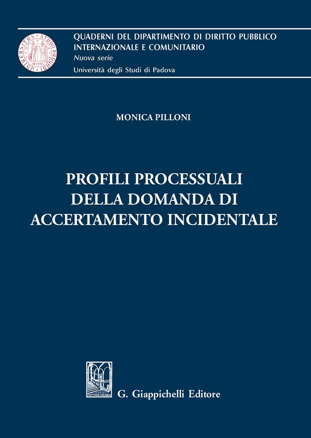 Profili processuali della domanda di accertamento incidentale (Quaderni del Dip. diritto pubblico intern. e comunitario. Univ. Padova) Law