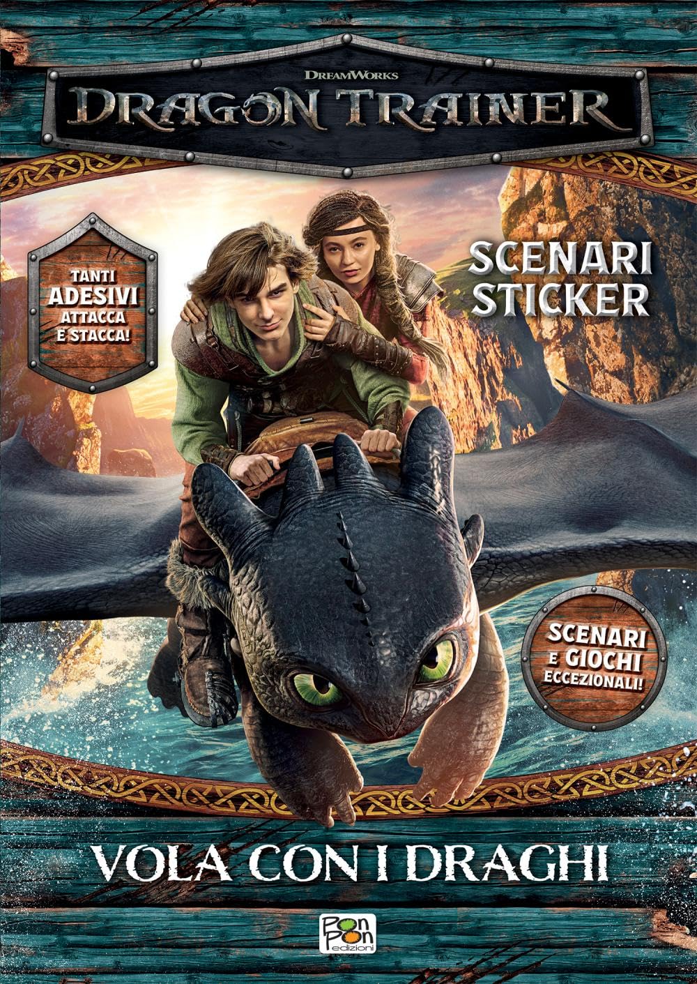 Vola con i draghi. Dragon trainer. Scenari sticker. Ediz. a colori book