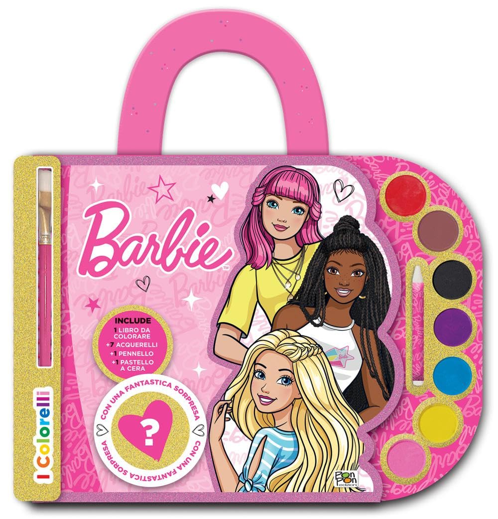 Barbie. Valigetta con acquerelli. I colorelli. Ediz. a colori. Ediz. a spirale. Con acquerelli, pennello, pastello a cera Tiptoi & Games