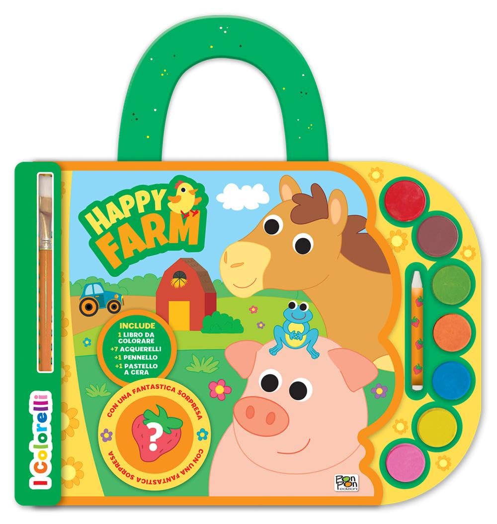 Happy farm. Valigetta con acquerelli. I colorelli. Ediz. a colori. Ediz. a spirale. Con acquerelli Non-fiction