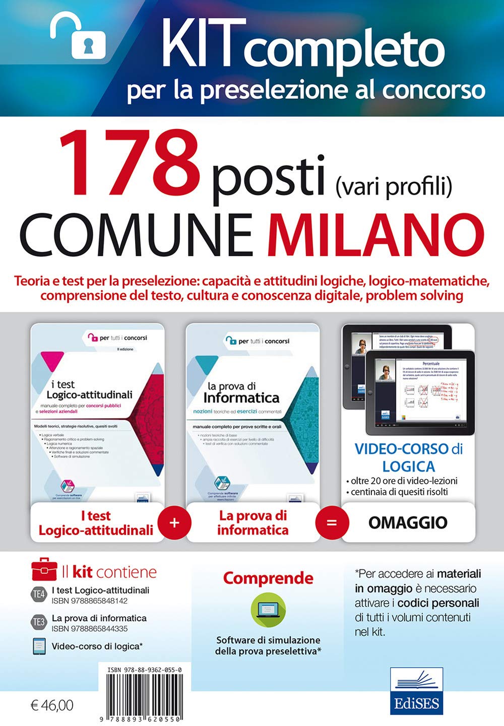 Concorso 178 Posti Comune di Milano. Kit per la preselezione. Con Contenuto digitale per accesso online (Professioni & concorsi) Business, Finance & Career