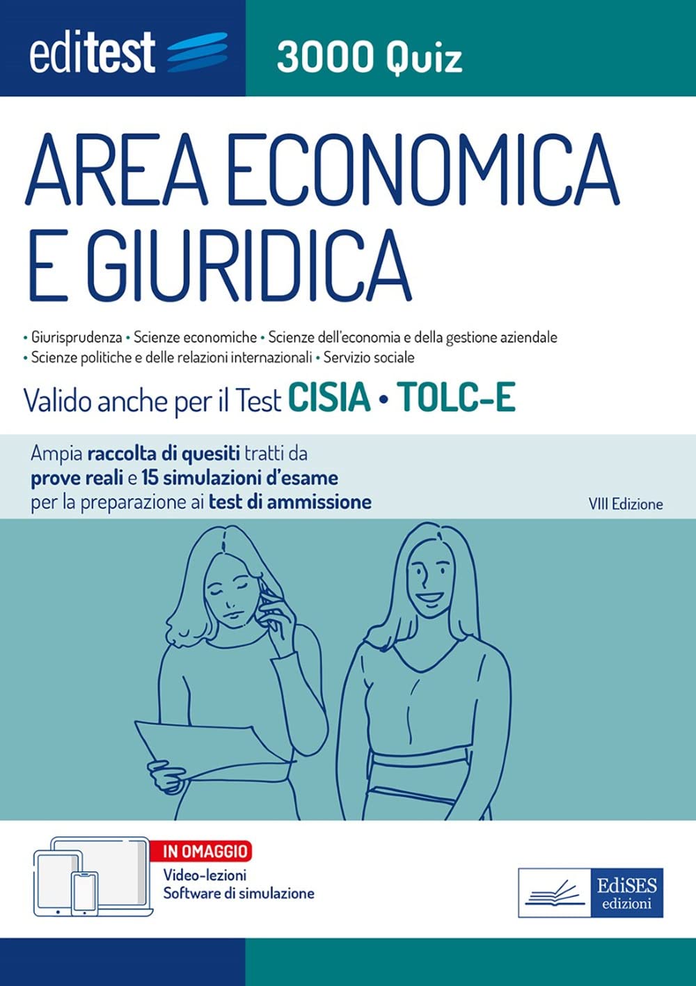 EdiTEST. Area economica e giuridica. 3000 quiz. Ampia raccolta di quesiti tratti da prove reali e 15 simulazioni d'esame per la preparazione ai test di accesso. Con software di simulazione book