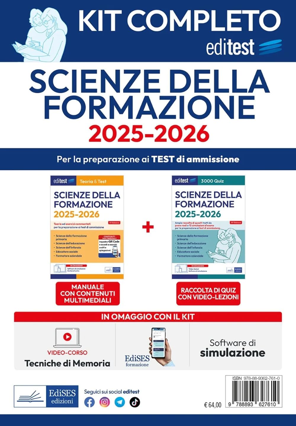 Kit completo EdiTEST Scienze della formazione Study Guides
