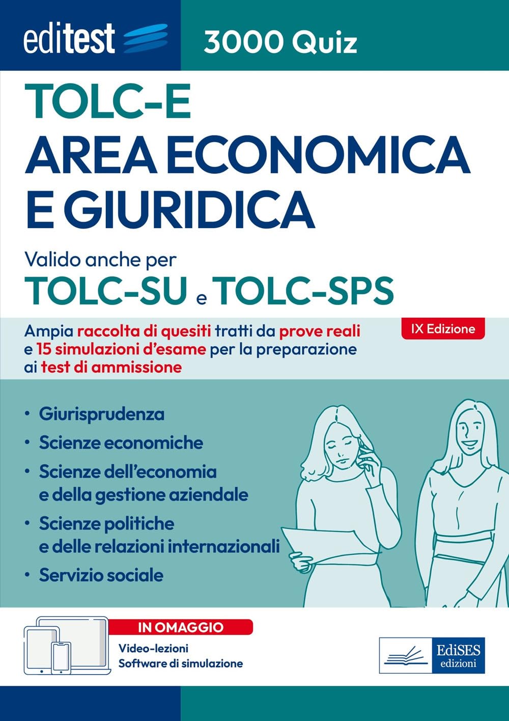 EdiTEST. Area economica e giuridica. 3000 quiz. Ampia raccolta di quesiti tratti da prove reali e 15 simulazioni d'esame per la preparazione ai test di accesso. Con software di simulazione. Con vi... book