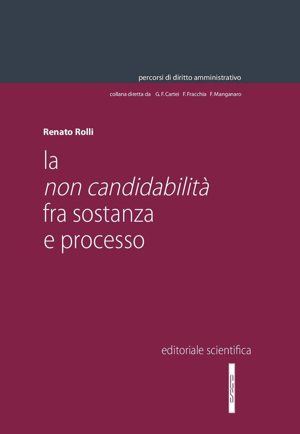 La non candidabilità fra sostanza e processo (Percorsi di diritto amministrativo. Monografie) Law