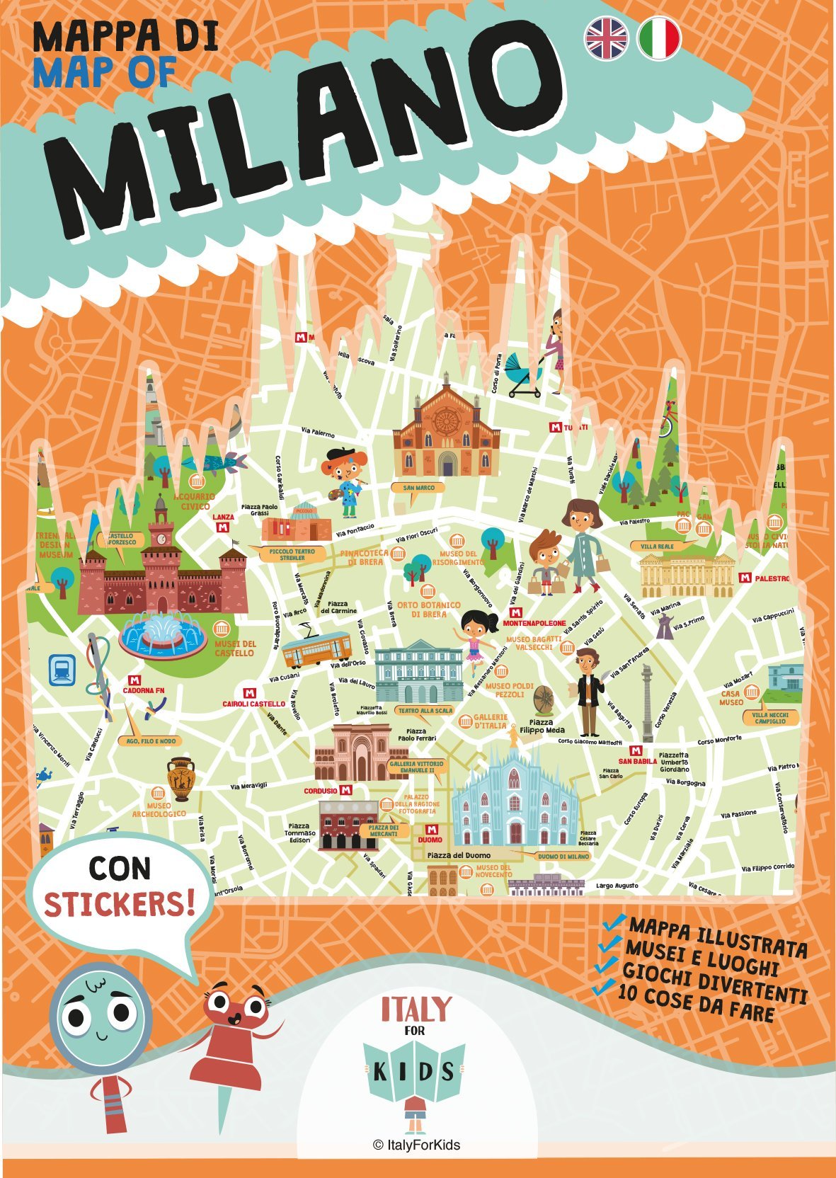 Mappa di Milano illustrata. Ediz. italiana e inglese Non-fiction