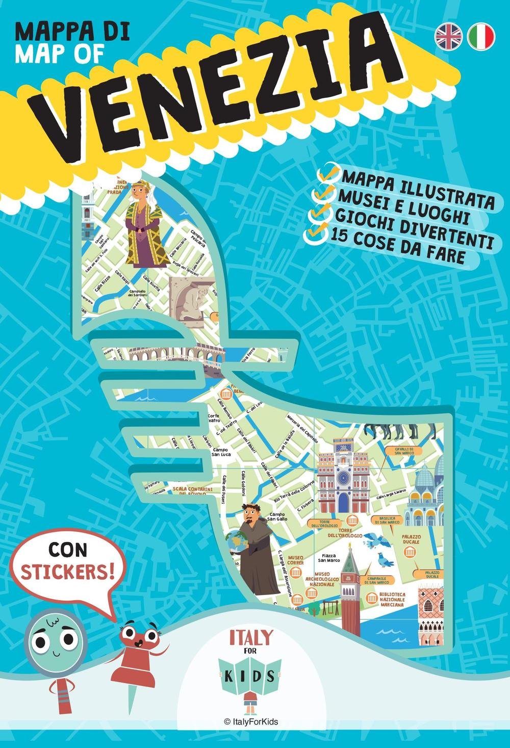 Mappa di Venezia illustrata. Con adesivi. Ediz. italiana e inglese Non-fiction