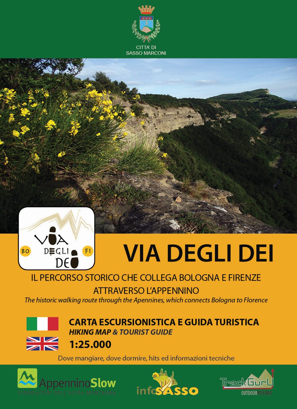 Via degli Dei. Il percorso storico che collega Bologna e Firenze attraverso l'Appennino. Con carta escursionistica 1:25.000. Ediz. italiana e inglese Leisure, Home & Garden