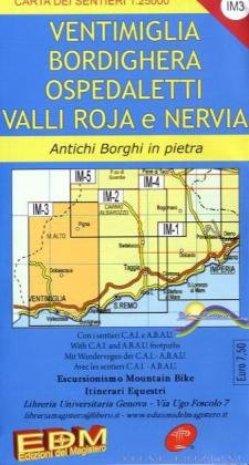 EDM Wanderkarte Ventimiglia, Bordighera, ospedaletti, Valle Roja e Nervia: Carta dei sentieri. Antichi Borghi in pietra. Escursionismo Mountain Bike, ... Mit Wanderwegen der C.A.I - A.B.A.U. Leisure, Home & Garden
