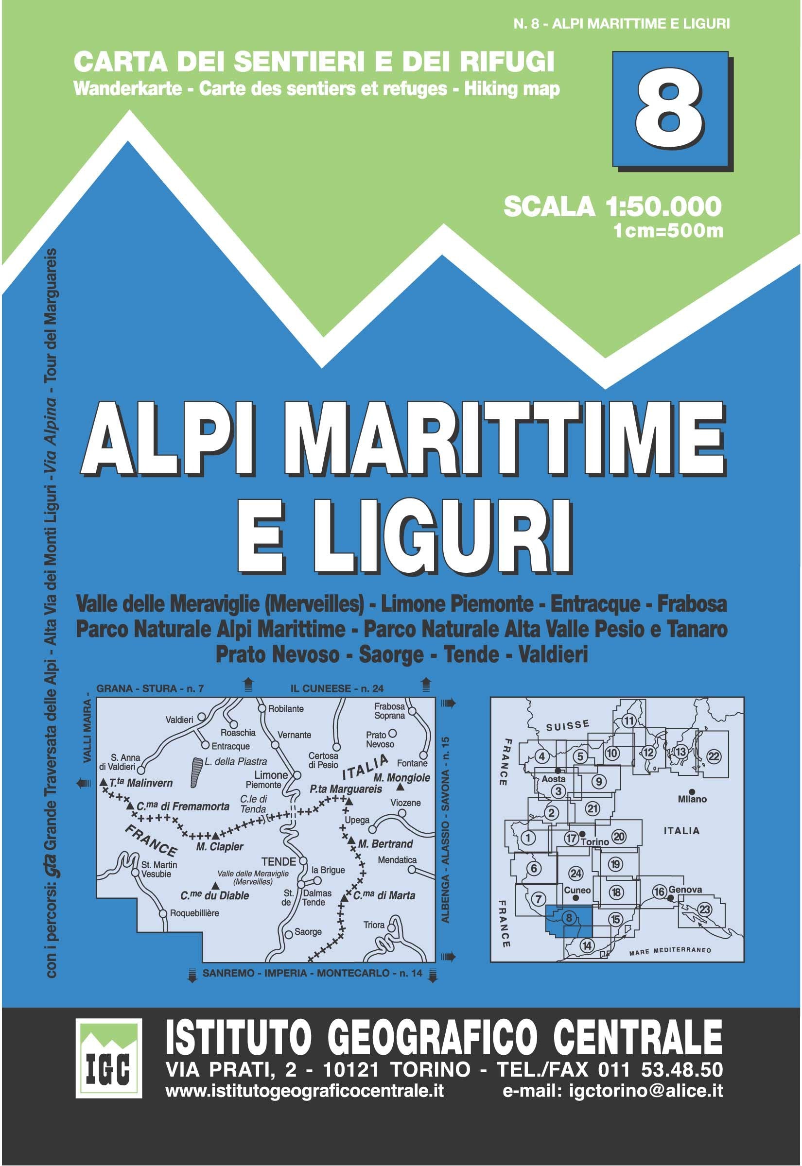 IGC Italien 1 : 50 000 Wanderkarte 8 Alpi Liguri book