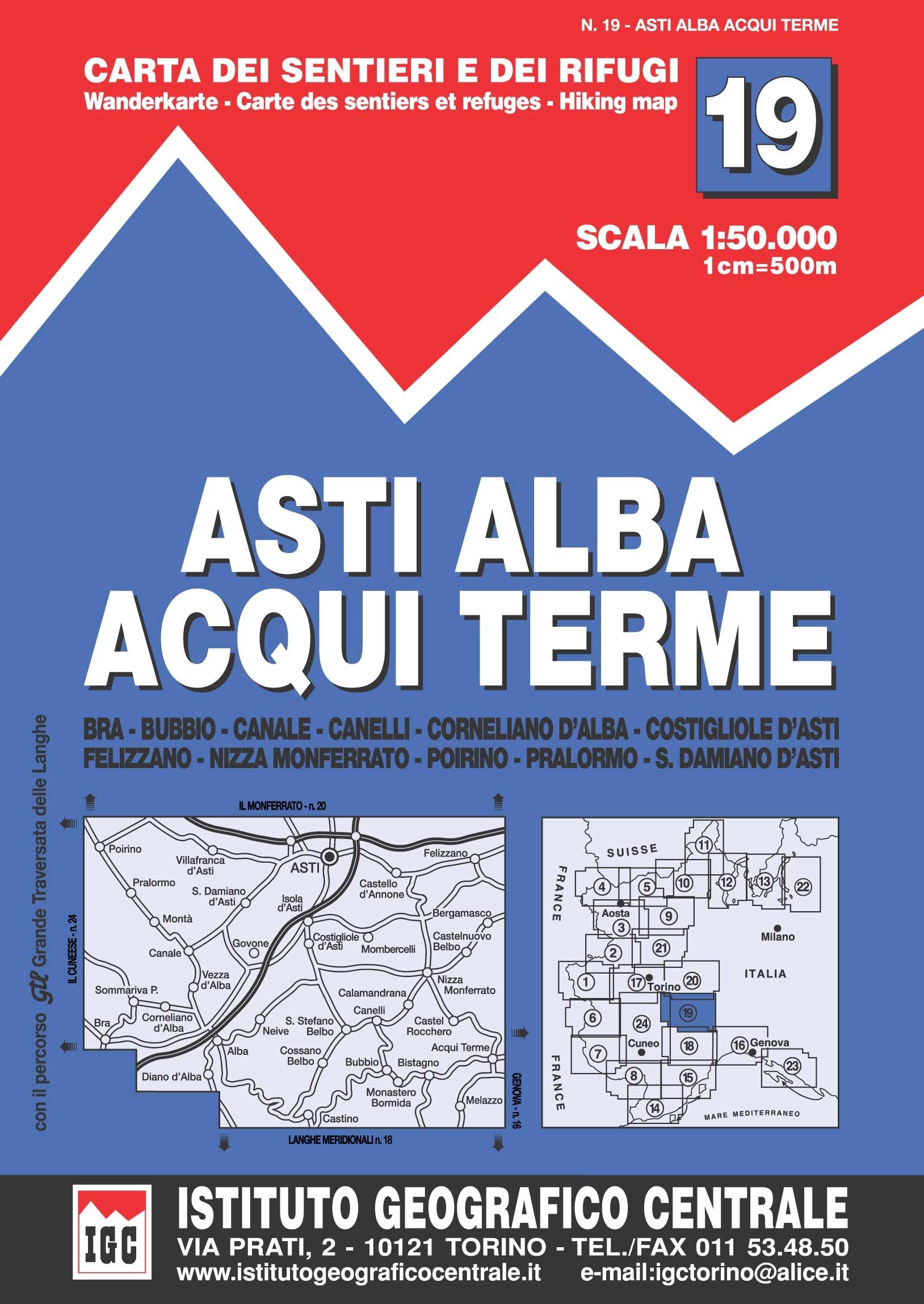 IGC Italien 1 : 50 000 Wanderkarte 19 Asti Alba Aqui Terme Leisure, Home & Garden