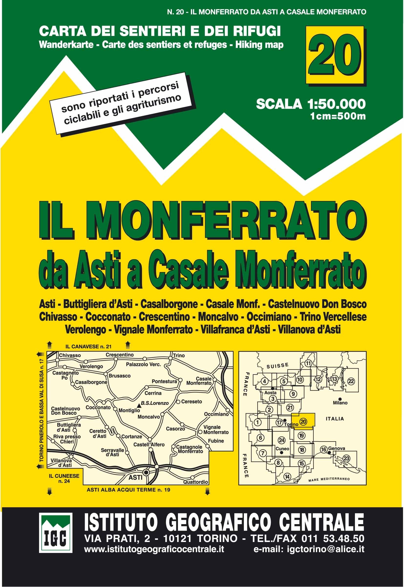 IGC Italien 1 : 50 000 Wanderkarte 20 Il Monferrato (Carta. Valli) Leisure, Home & Garden
