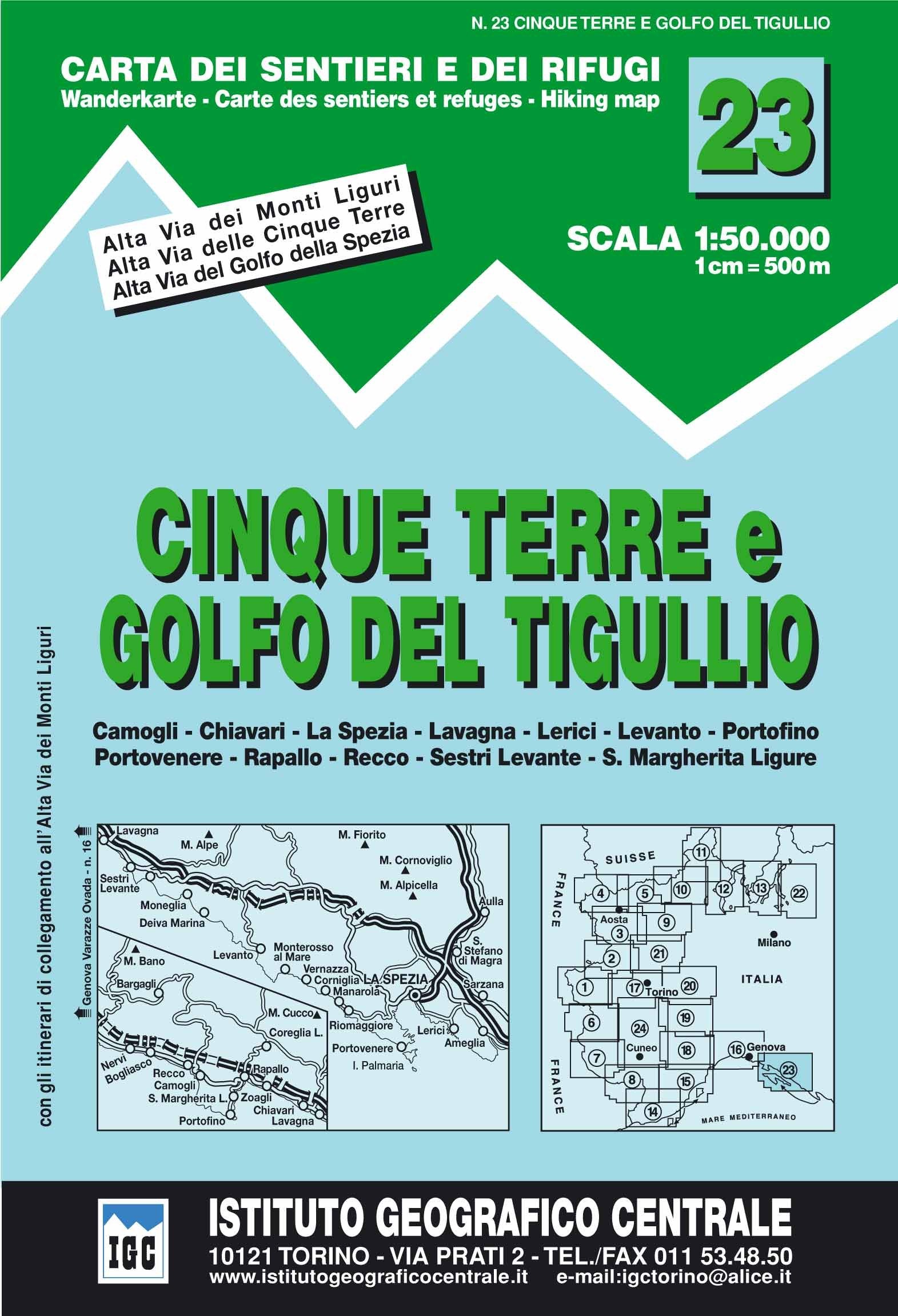 IGC Italien 1 : 50 000 Wanderkarte 23 Golf del Tigullio (Carta. Valli) Leisure, Home & Garden